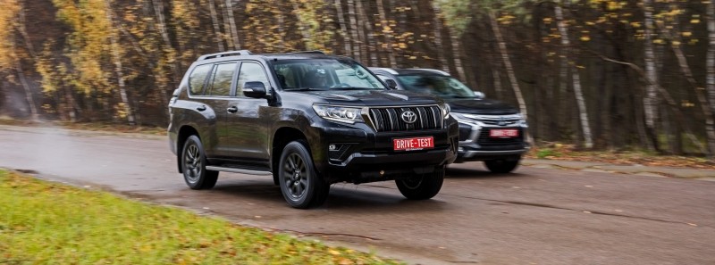 Обгоняем Pajero Sport на&nbsp;рамнике Toyota Land Cruiser Prado