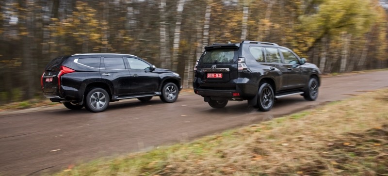 Обгоняем Pajero Sport на&nbsp;рамнике Toyota Land Cruiser Prado