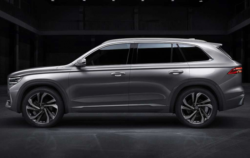 В компании Geely готовят флагманский кроссовер KX11: первые фото модели