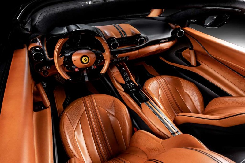 Ferrari 812 GTS от Carlex получил роскошный салон из кожи диких антилоп