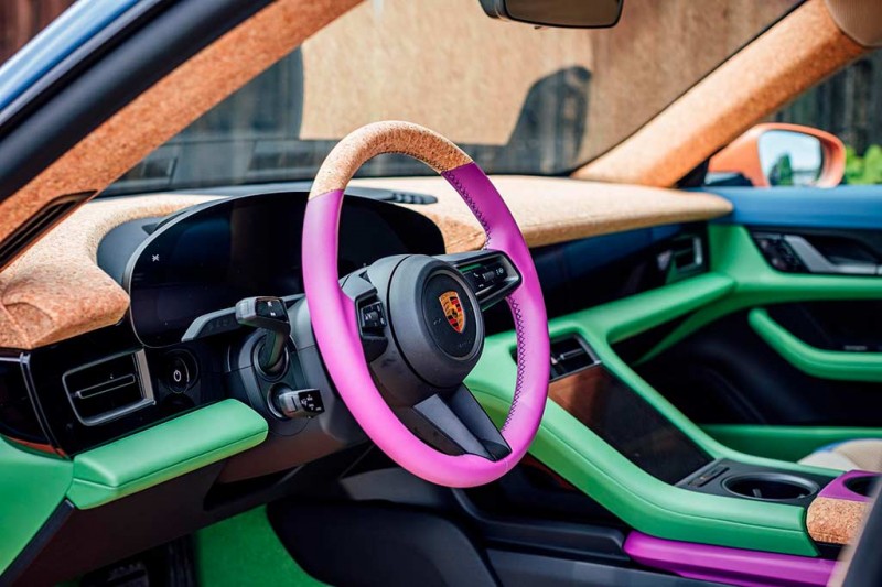 Porsche Taycan Cross Turismo от Шона Уотерспуна удивил яркой окраской в стиле VW Harlequin