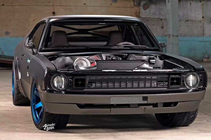 Dodge Dart Demon с компонентами от Honda: рендеры проекта в стиле ателье SpeedKore