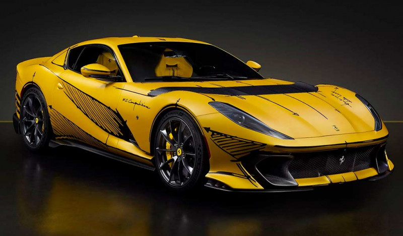 На торги выставлен уникальный «нарисованный» экземпляр Ferrari 812 Competizione